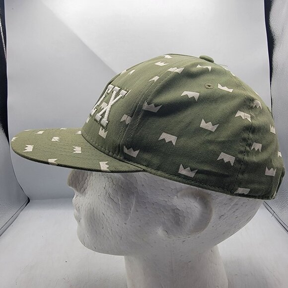 Apex Green Adults Snapback Hat With White Crown Print Casual Outdoors Walking - Picture 2 of 10